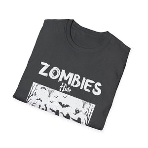 Zombies hate fast food Halloween Fan Funny Halloween T-Shirt-productor-mockup