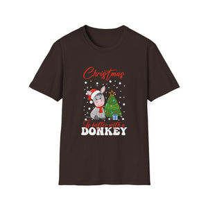Christmas Is Better With A Donkey Ugly Christmas Sweater Unisex T-Shirt