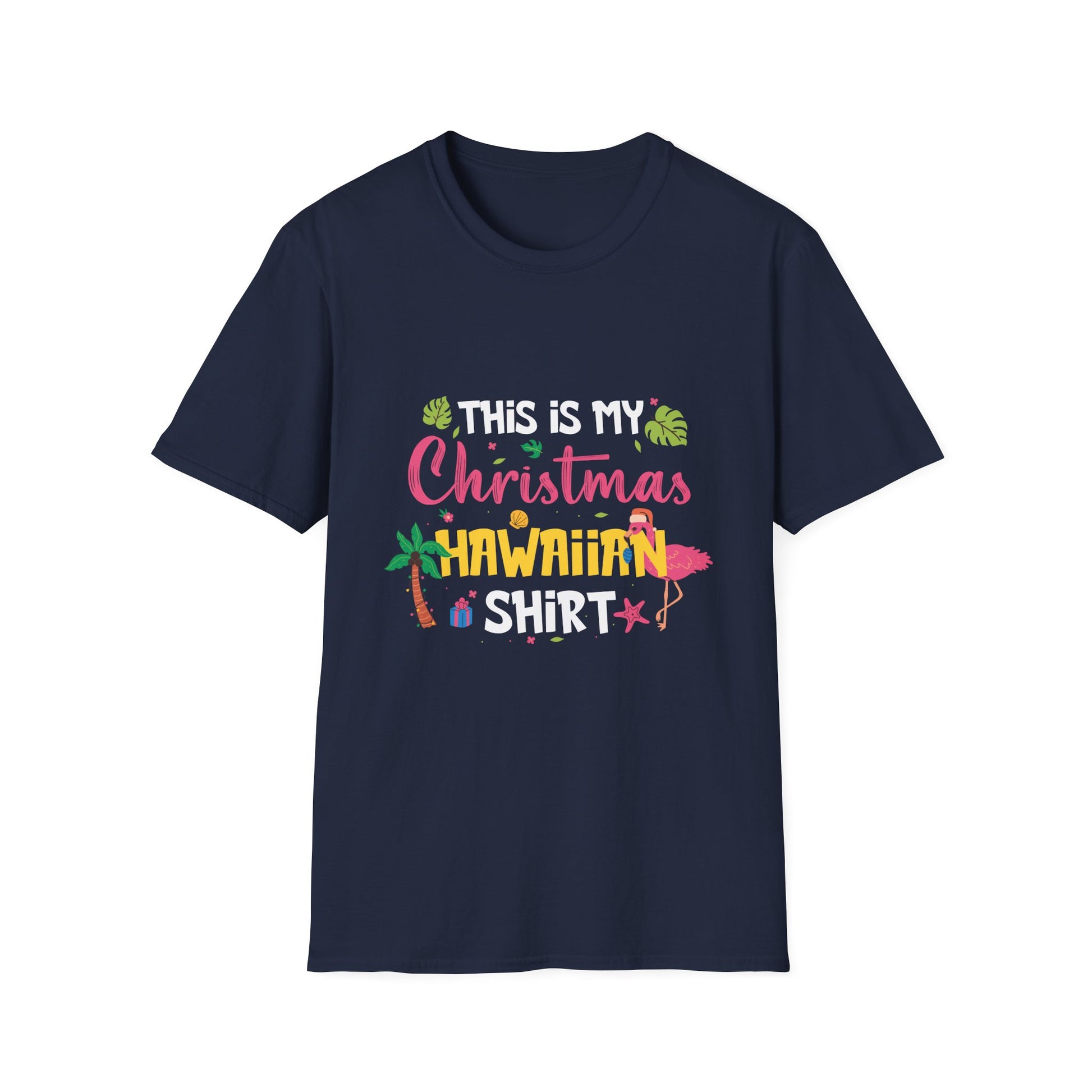 Christmas Hawaiian T‑Shirt — "This Is My Christmas Hawaiian Shirt" Tropical Holiday Tee