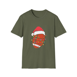 Santa Riding Motorcycle on Christmas - Biker US Flag T-Shirt-productor-mockup