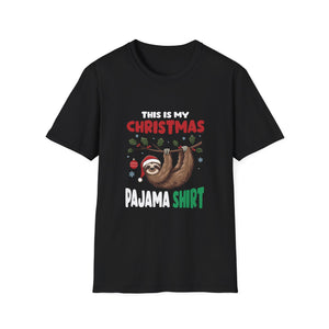Christmas Pajama Shirt T-Shirt — Cute Sloth Holiday Sleeping Tee