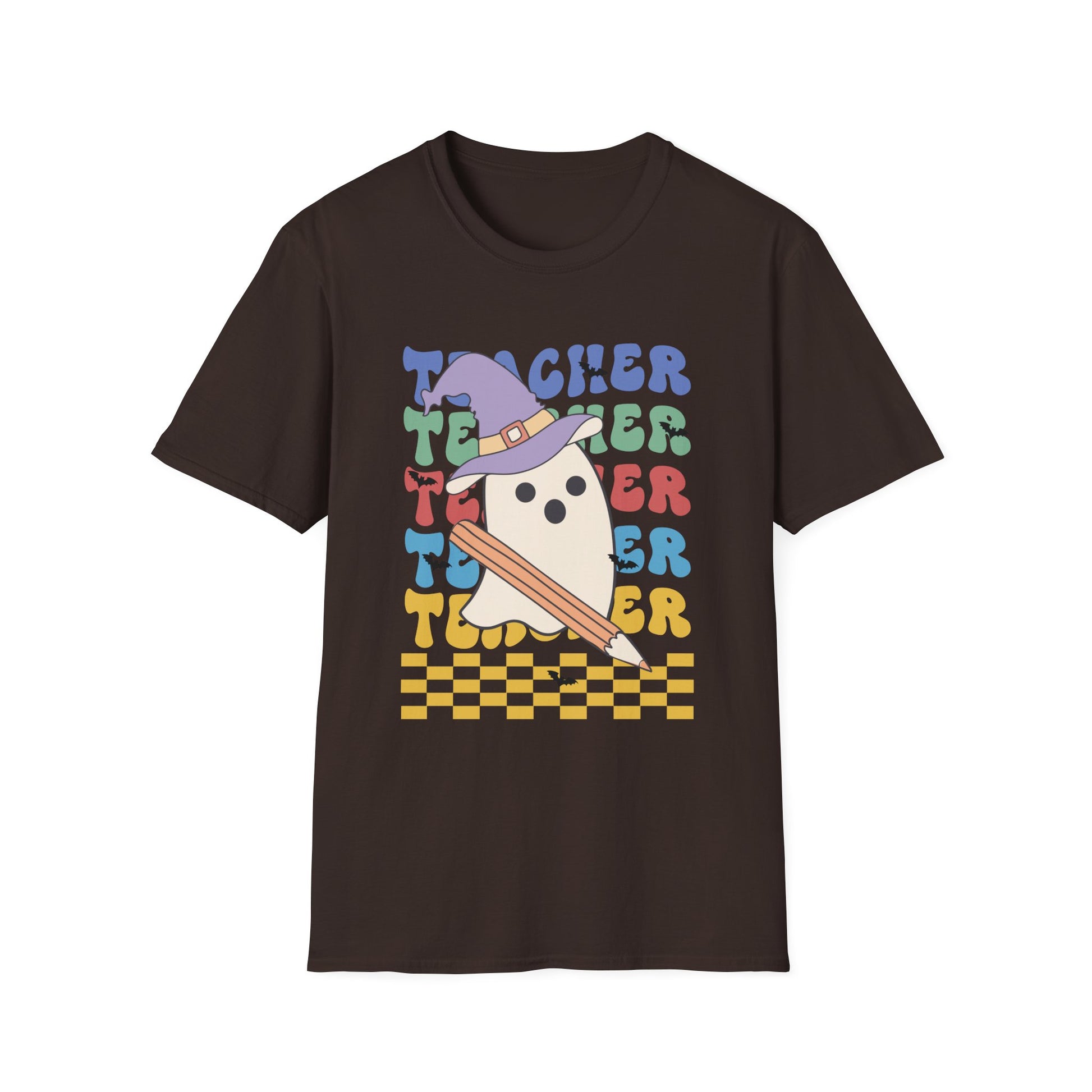 Teacher Ghost T-Shirt — Cute Witch Hat Teacher Design