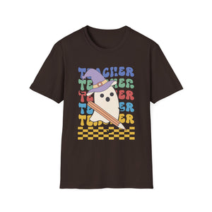 Teacher Ghost T-Shirt — Cute Witch Hat Teacher Design