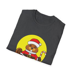 Christmas Beaver T-Shirt — Cute Santa Beaver with Candy Cane, 'Merry Christmas' Holiday Tee