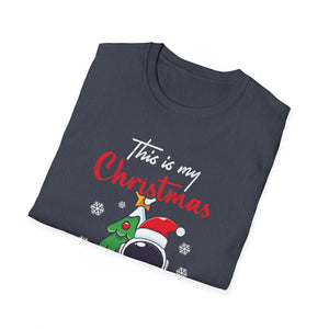 Astronaut Christmas Pajama Space Tree Snowflakes Xmas Gifts Unisex T-Shirt