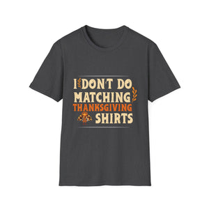 Funny Couple Matching Thanksgiving Outfits _ Gifts Unisex Adults Thanksgiving Couples Matching Shirts Black Small V-Neck  Unisex T-Shirt