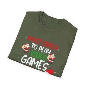 Most Likely To Play Video Game Family Matching Christmas Unisex T-Shirt
