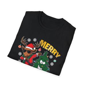 Merry Christmas Dabbing Reindeer & Tree T-Shirt