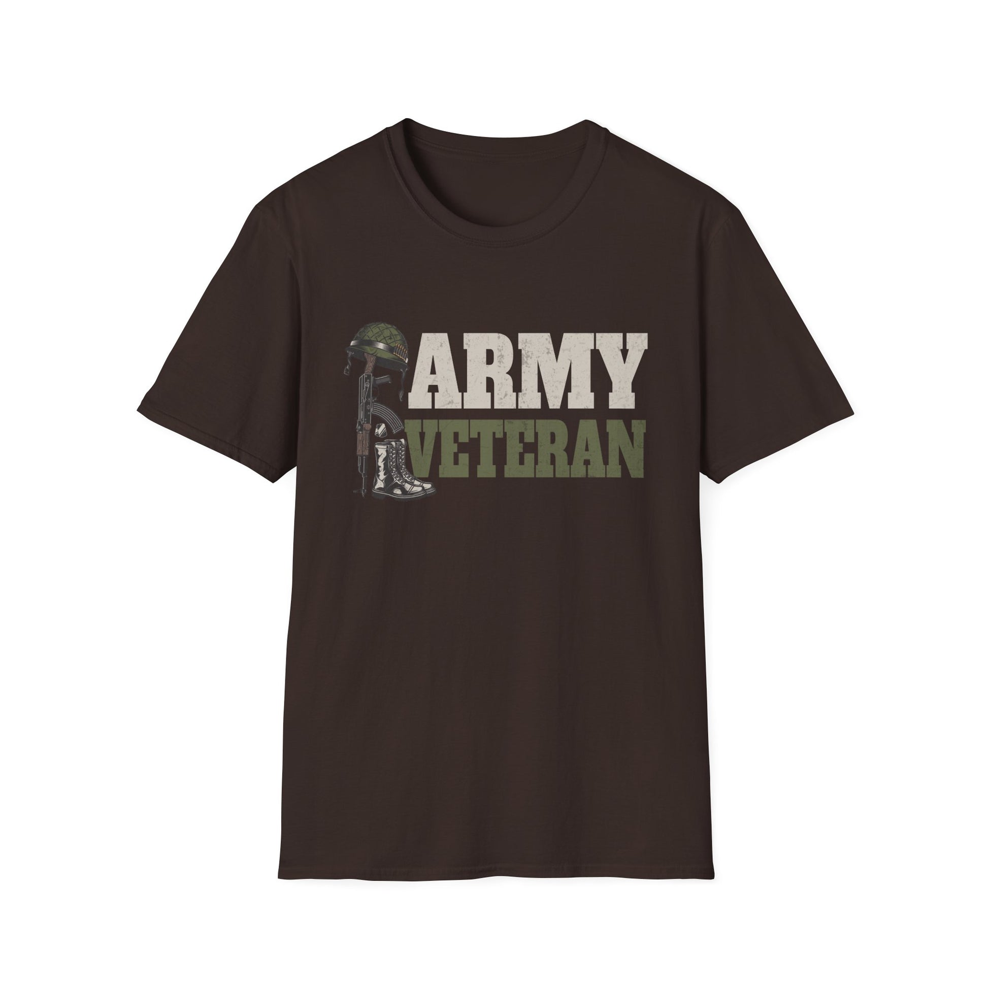 Army Veteran T-Shirt — Fallen Soldier Helmet Tribute