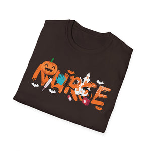 Nurse Halloween T-Shirt – Spooky Candy, Pumpkins & Ghosts Design