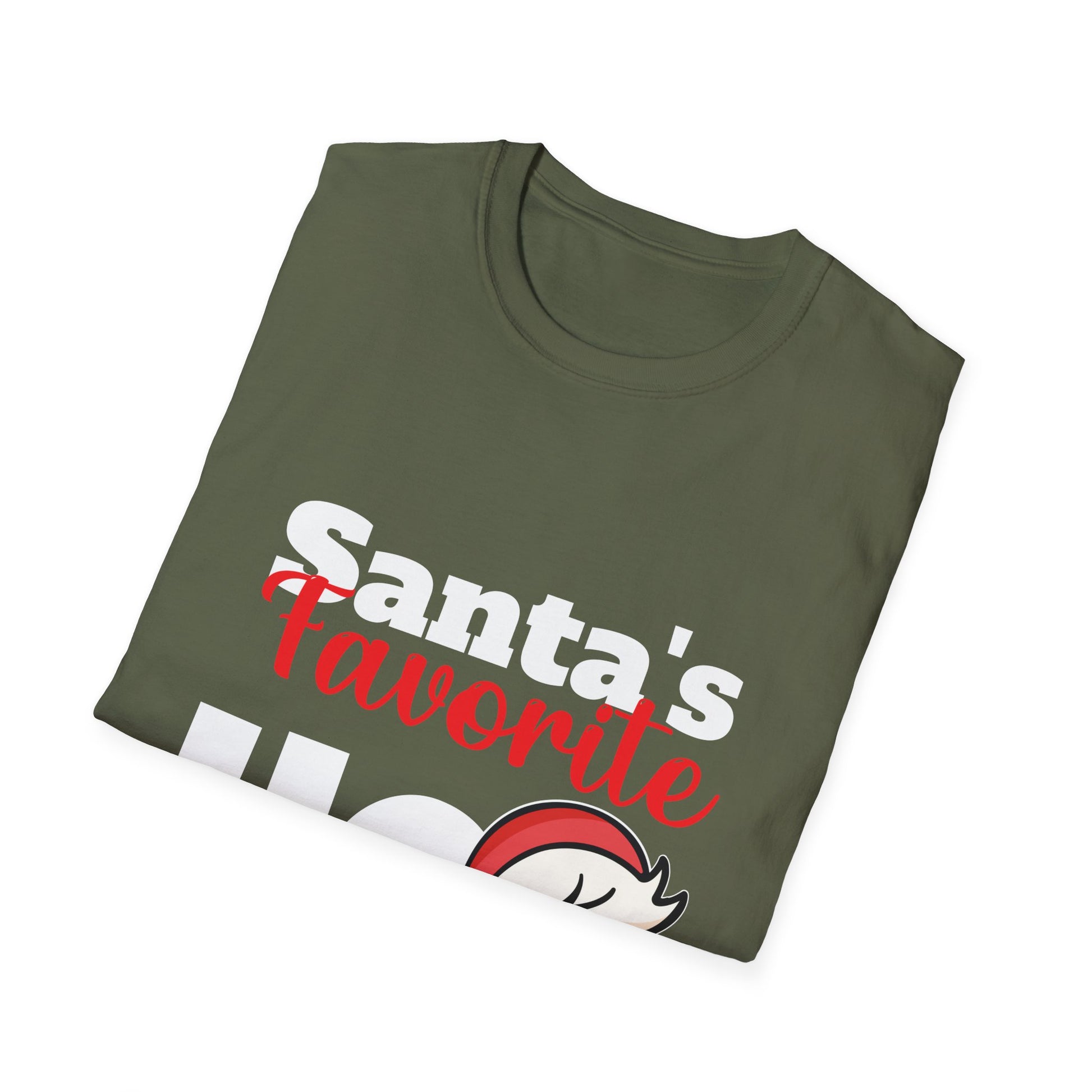 Santa's Favorite Ho Ho Ho T-Shirt — Funny Christmas Tee with Cool Santa Graphic