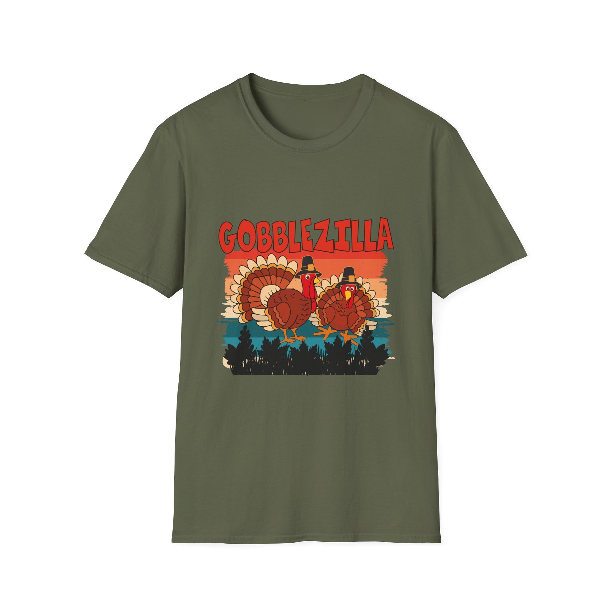 Gobblezilla Turkey T-Shirt — Funny Thanksgiving Graphic Tee