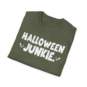Halloween Junkie T-Shirt — Funny Halloween Tee with Bats