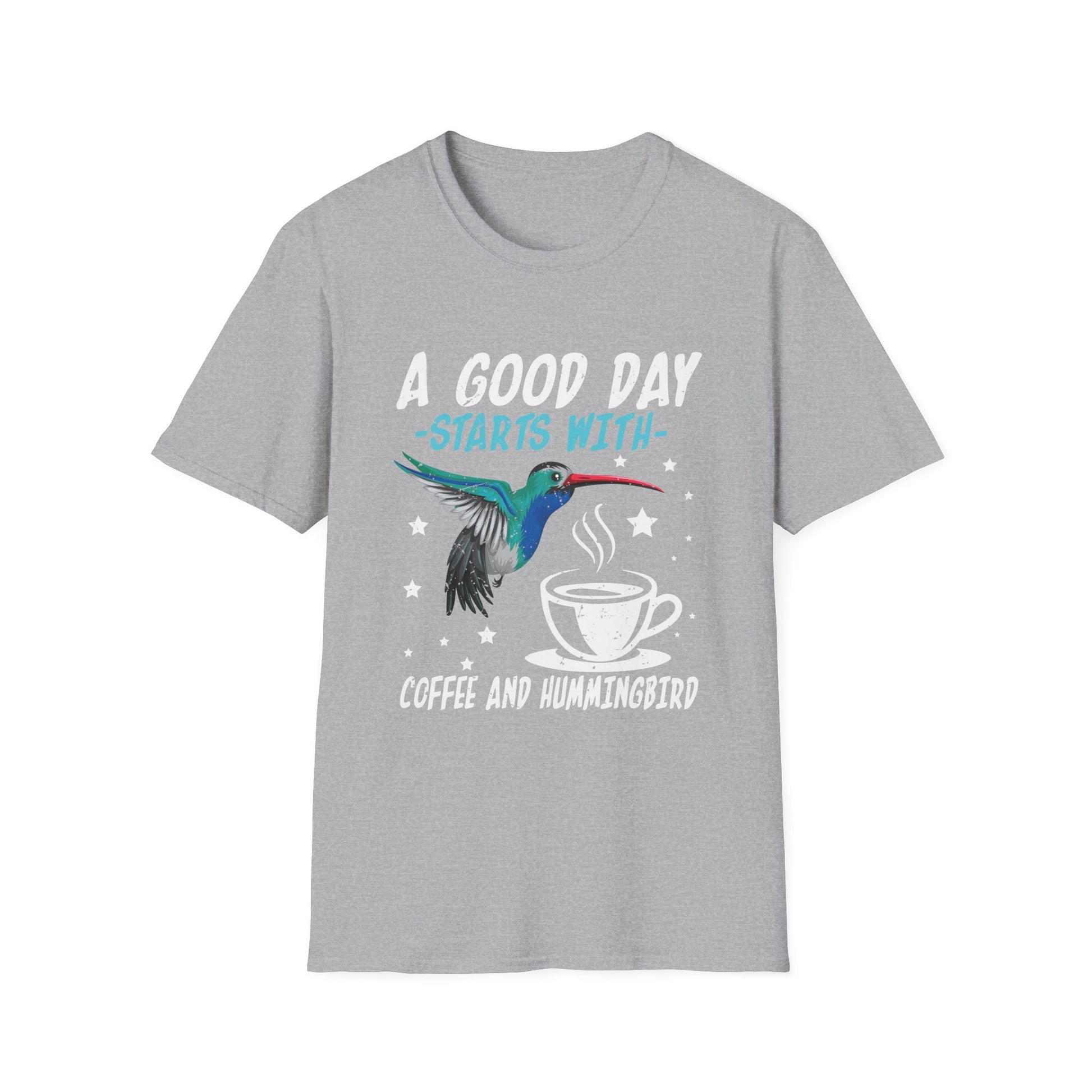 A Good Day Starts With Coffee And Hummingbird  Unisex T-Shirt