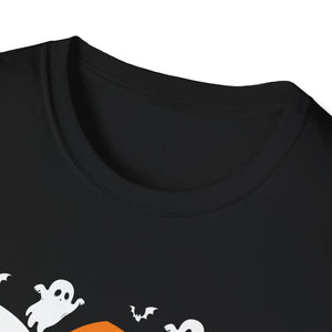 Happy Halloween - Witch Hat _ Spider - Boo - Funny Halloween Tee Unisex Softstyle T-Shirt