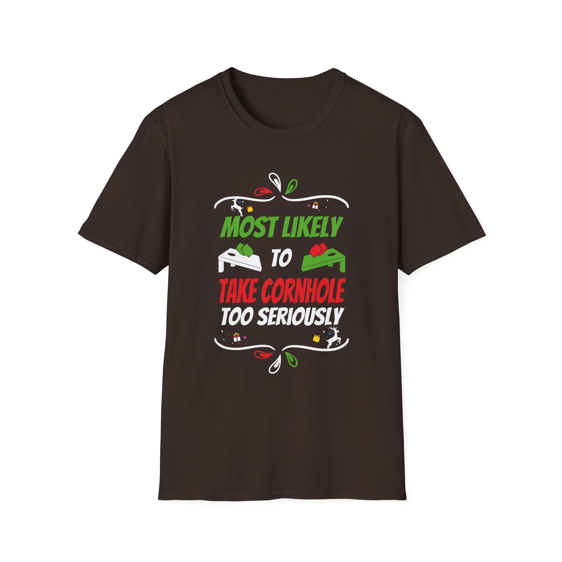 Most Likely To Take Cornhole Too Seriously Family Christmas T-Shirt
