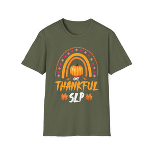 Thankful SLP T‑Shirt — One Thankful SLP Fall Pumpkin Speech Therapist Tee