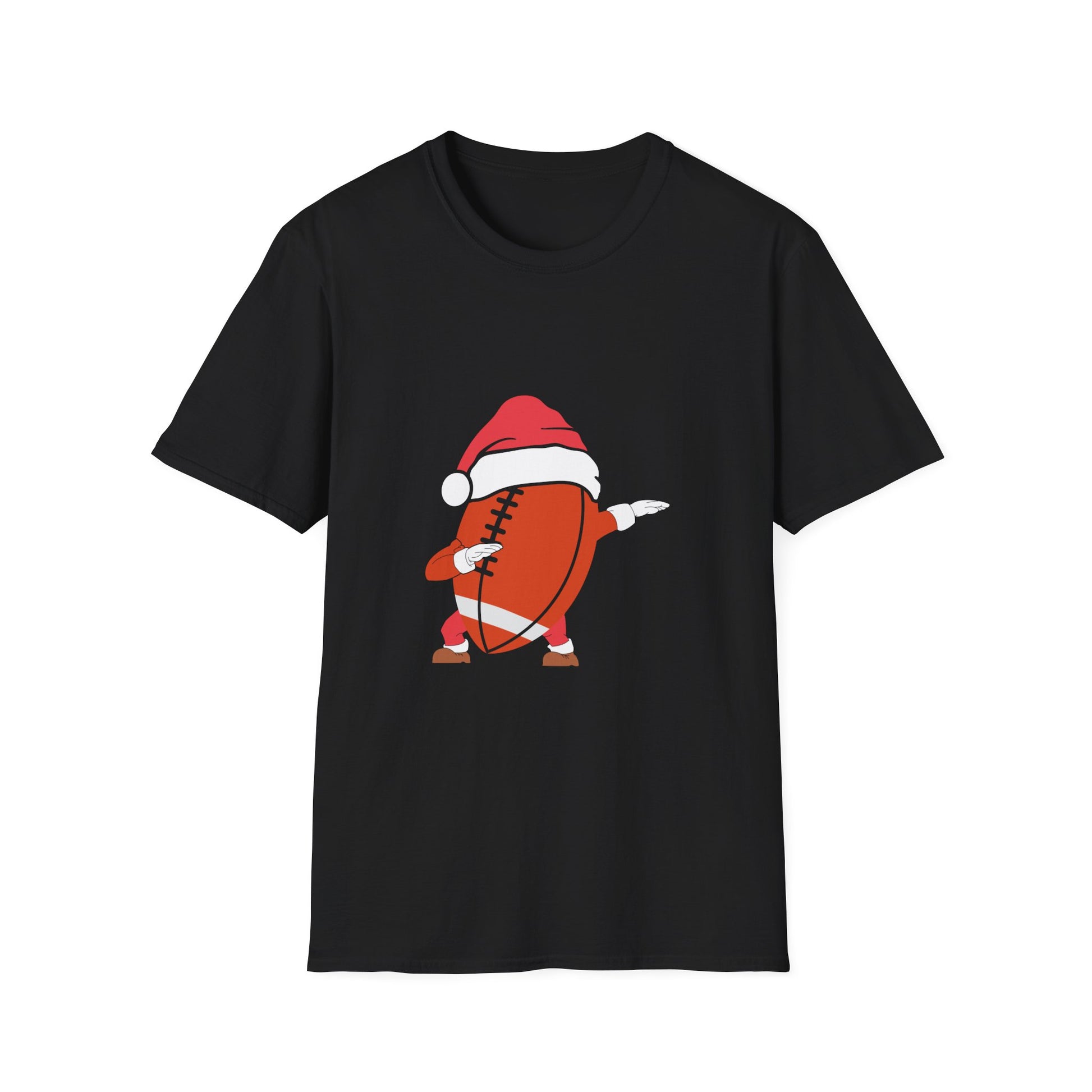 Christmas Football Dab T‑Shirt — Santa Helmet Holiday Sports Tee