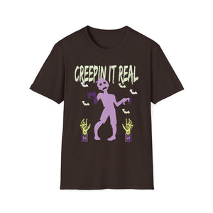 Creepin It Real_ Halloween Costume_ Halloween Pun Tee Unisex Softstyle T-Shirt