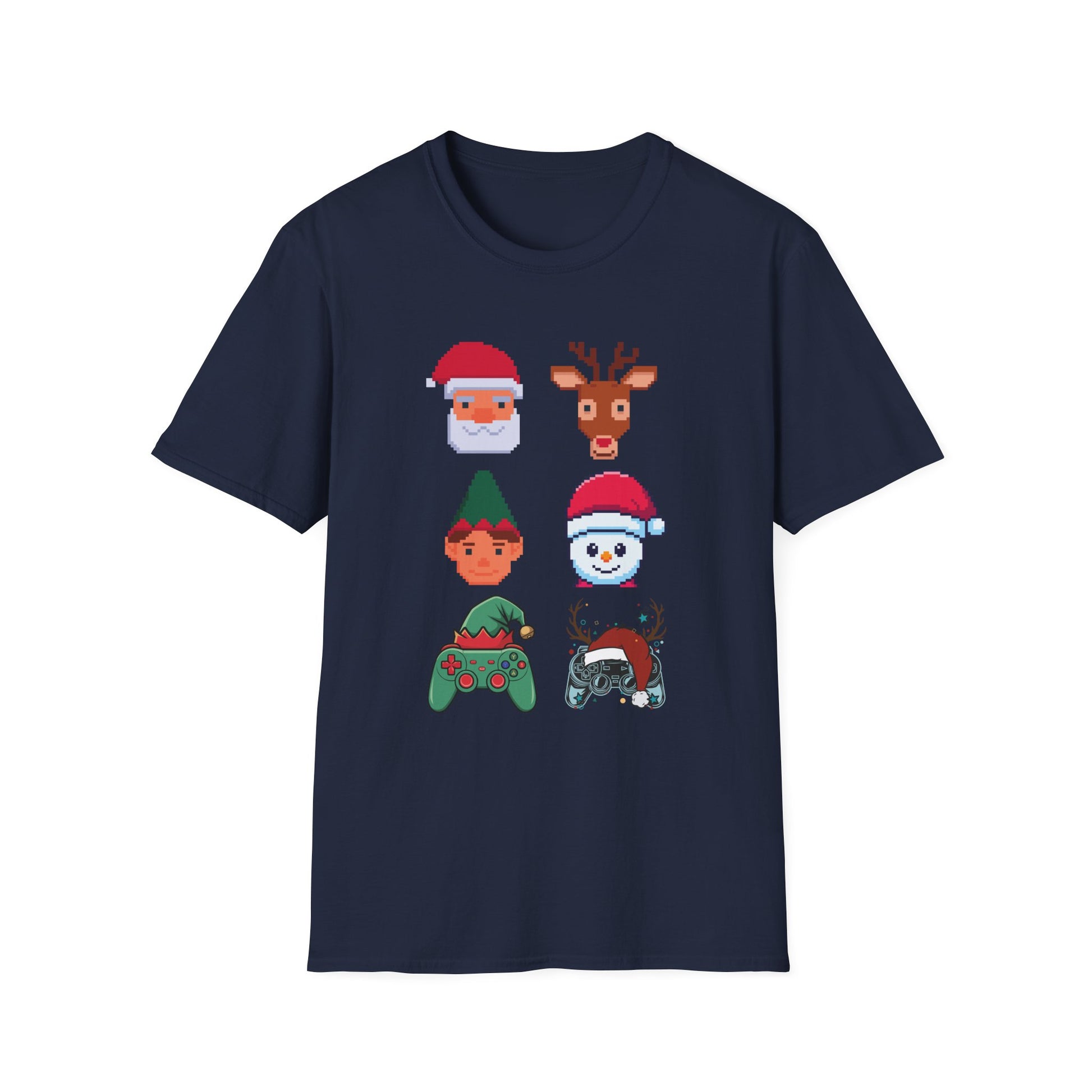 Christmas Santa Elf Lights Gaming Controllers Xmas Boys Kids T-Shirt