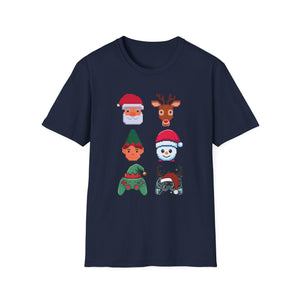 Christmas Santa Elf Lights Gaming Controllers Xmas Boys Kids T-Shirt