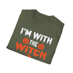 I'm With The Witch T-Shirt — Halloween Witch Arrow Graphic Tee