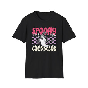 Spooky Counselor T-Shirt — Ghost Graphic Halloween Tee for School Counselors
