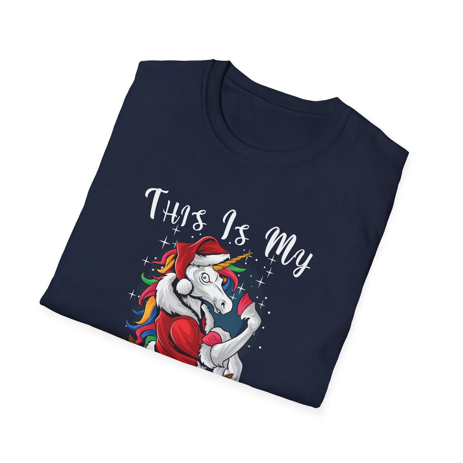 Christmas Pajama Shirt T-Shirt — 'This Is My Christmas Pajama Shirt' Unicorn Holiday Tee
