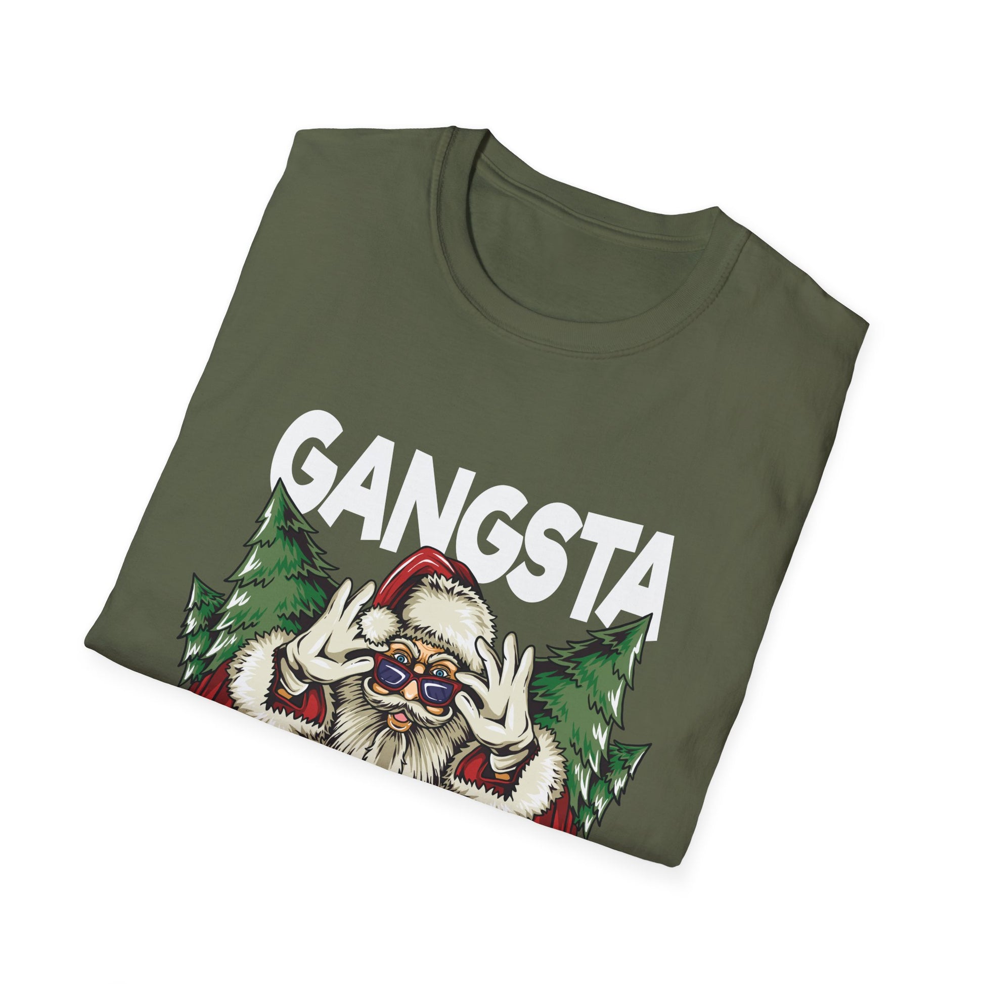 Gangsta Wrapper Christmas T‑Shirt — Funny Santa Holiday Tee