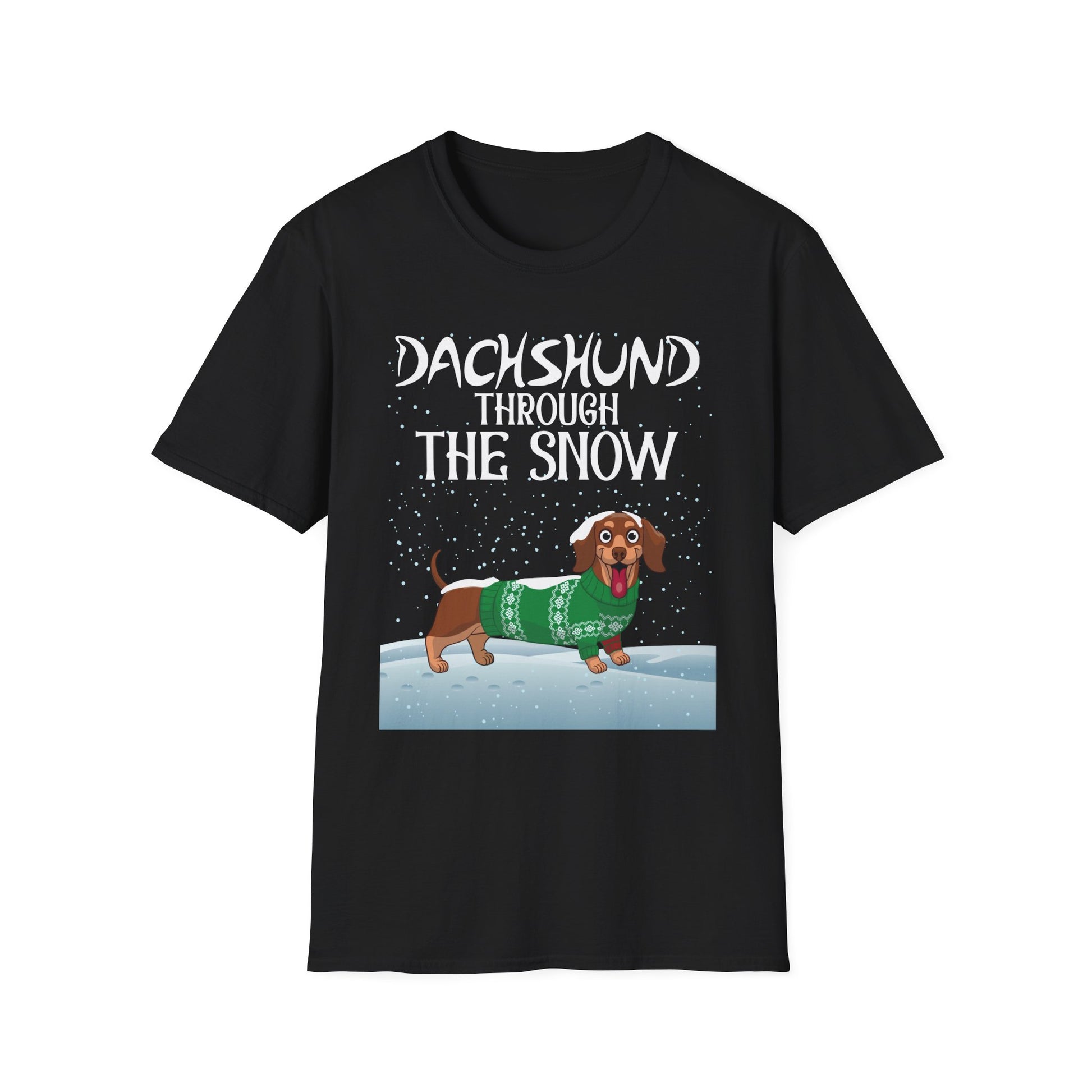Dachshund Through The Snow T-Shirt — Dachshund Christmas Dog Tee