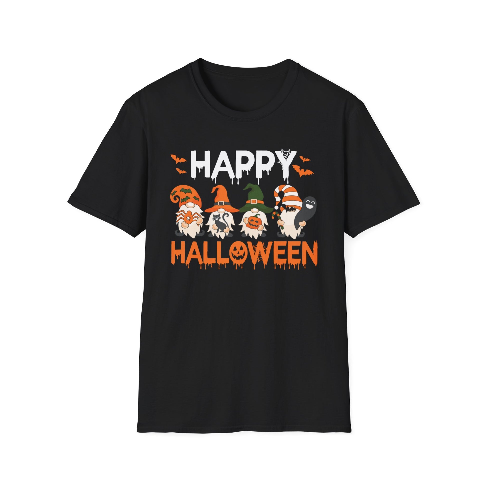 Happy Halloween Gnome T-Shirt — Cute Spooky Pumpkin & Witch Gnomes Tee