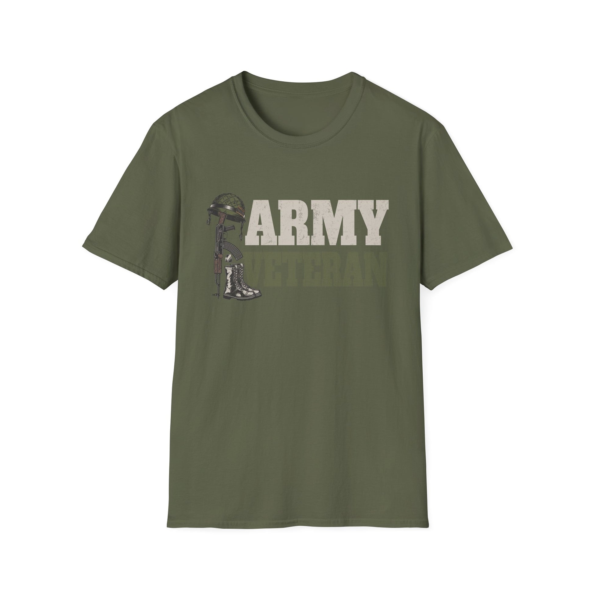 Army Veteran T-Shirt — Fallen Soldier Helmet Tribute