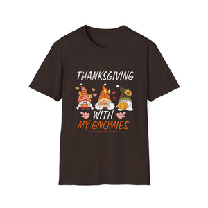 Thanksgiving With My Gnomies Fall Gnomes Funny Thanksgiving T-Shirt
