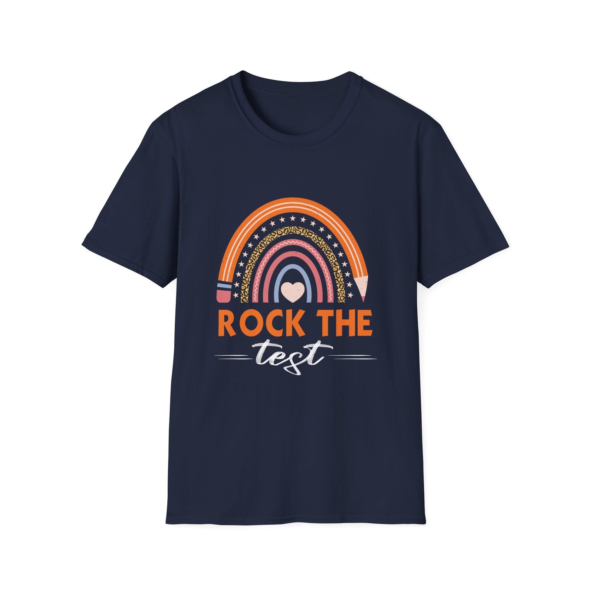 Rock the Test T-Shirt – Rainbow Teacher Appreciation / Test Day Motivational Tee