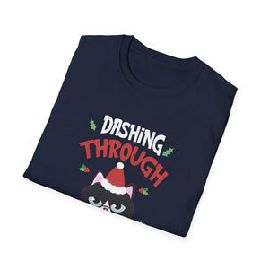 Christmas Cat Dashing Through The No Coffee Grumpy Christmas Unisex T-Shirt