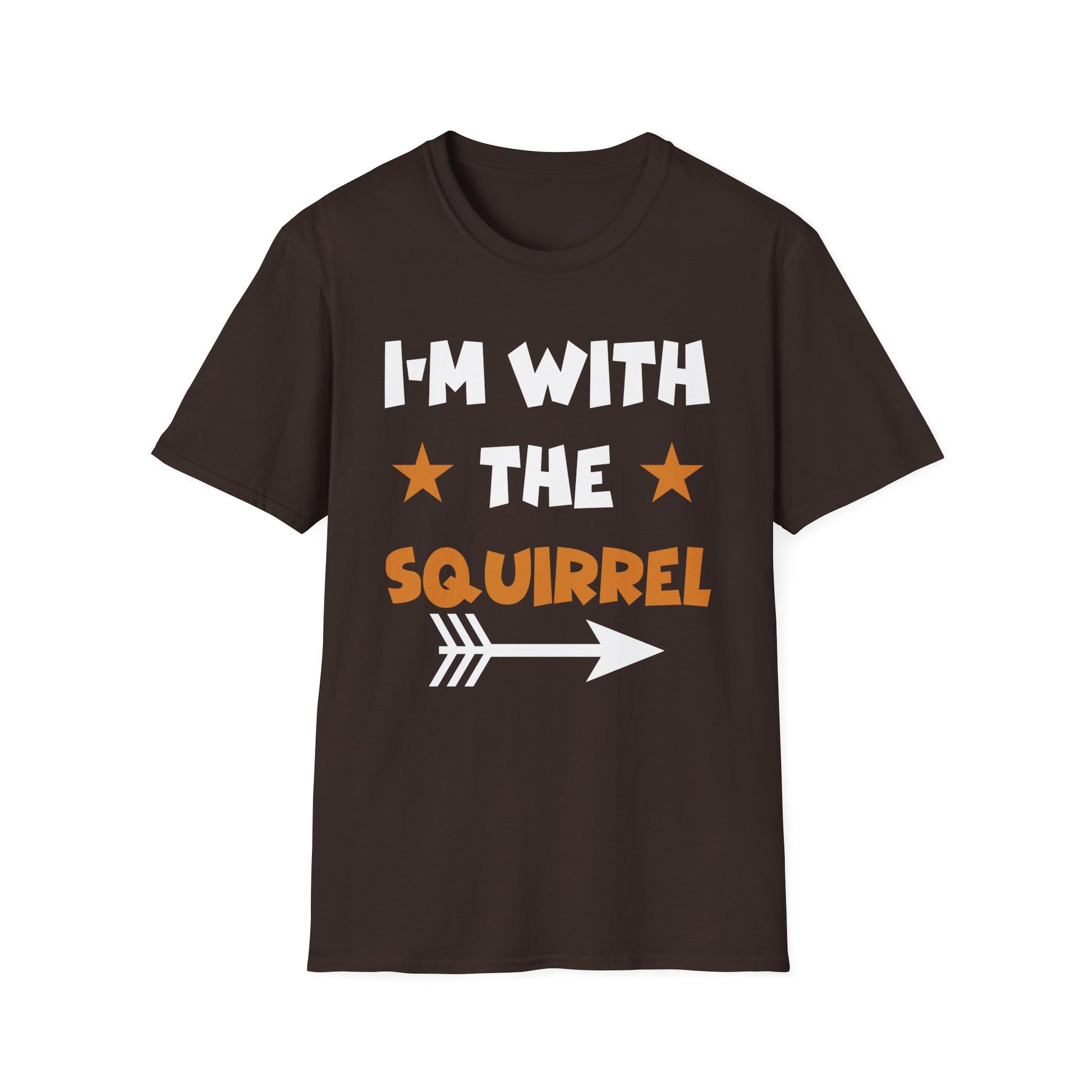 Squirrel Graphic T-Shirt — Retro Orange Stars Tee