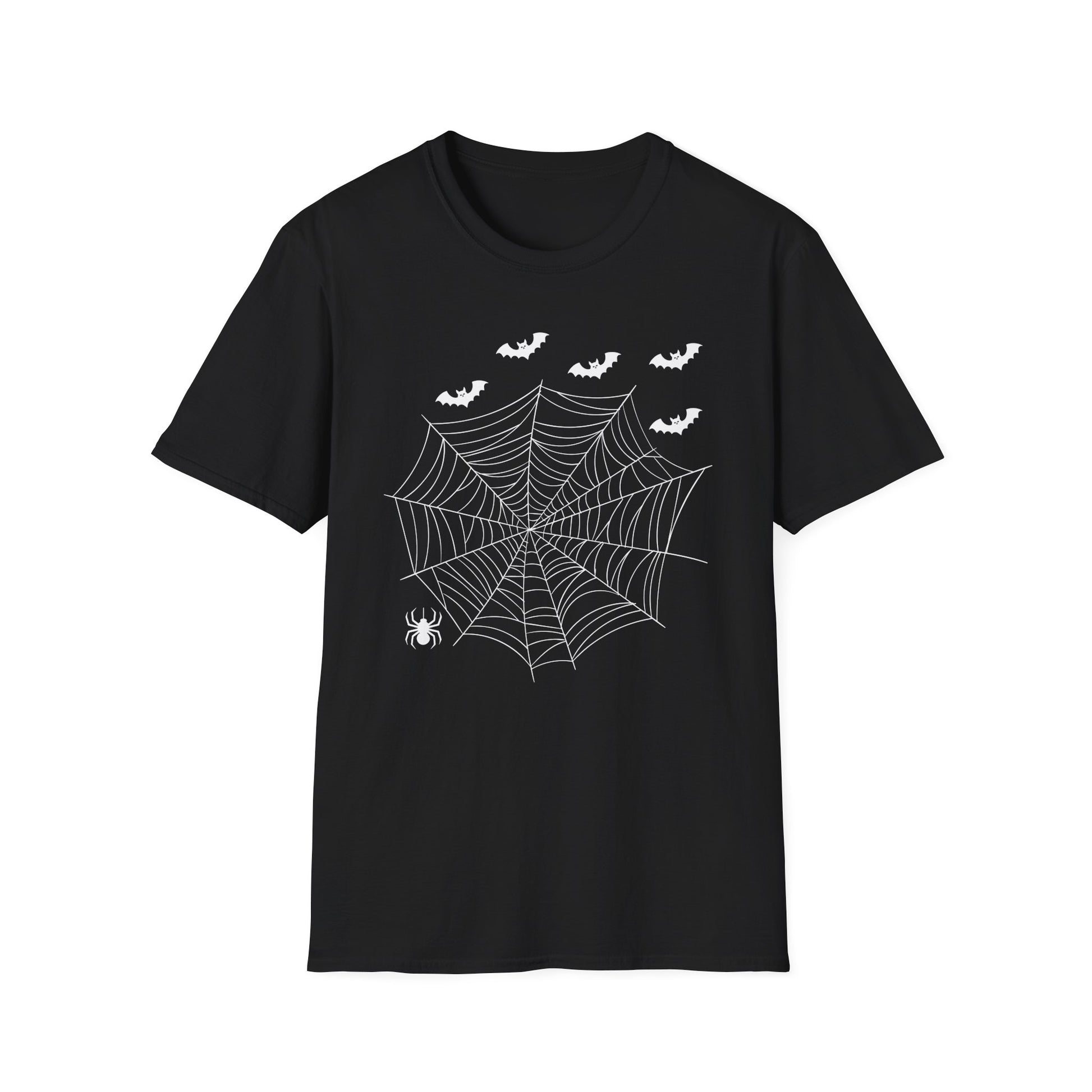 Spiderweb & Bats T-Shirt — Halloween Spider Tee