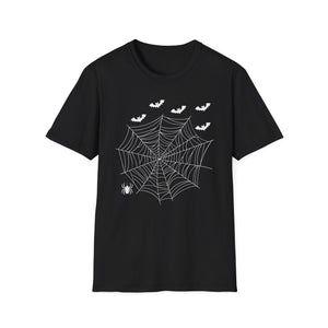 Spiderweb & Bats T-Shirt — Halloween Spider Tee