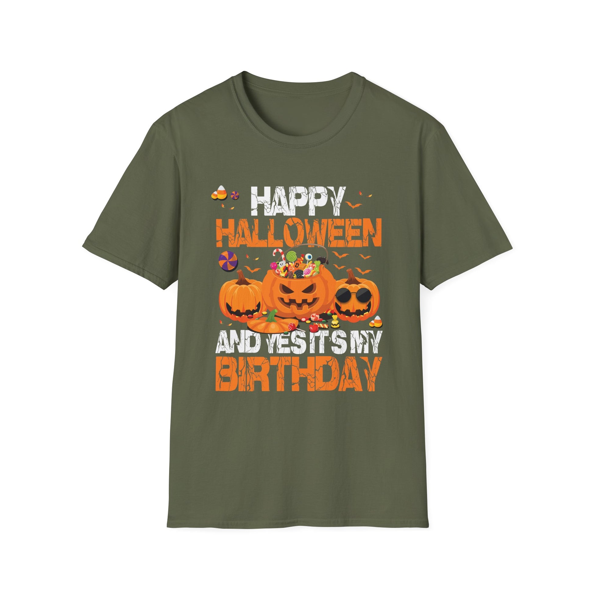 Halloween Birthday T-Shirt — "Happy Halloween and Yes It's My Birthday" Pumpkin Tee