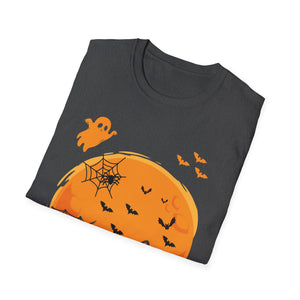 Halloween Corgi Moon T-Shirt — Spooky Pumpkin Night Tee with Bats & Ghost