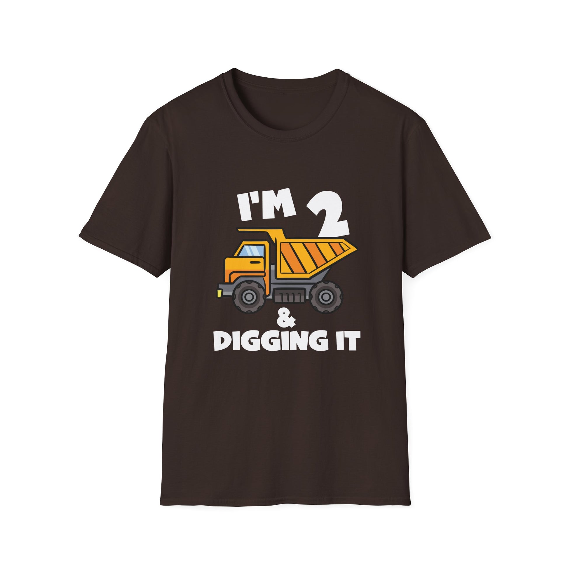 2nd Birthday Dump Truck T-Shirt — "I'm 2 & Digging It" Toddler Tee