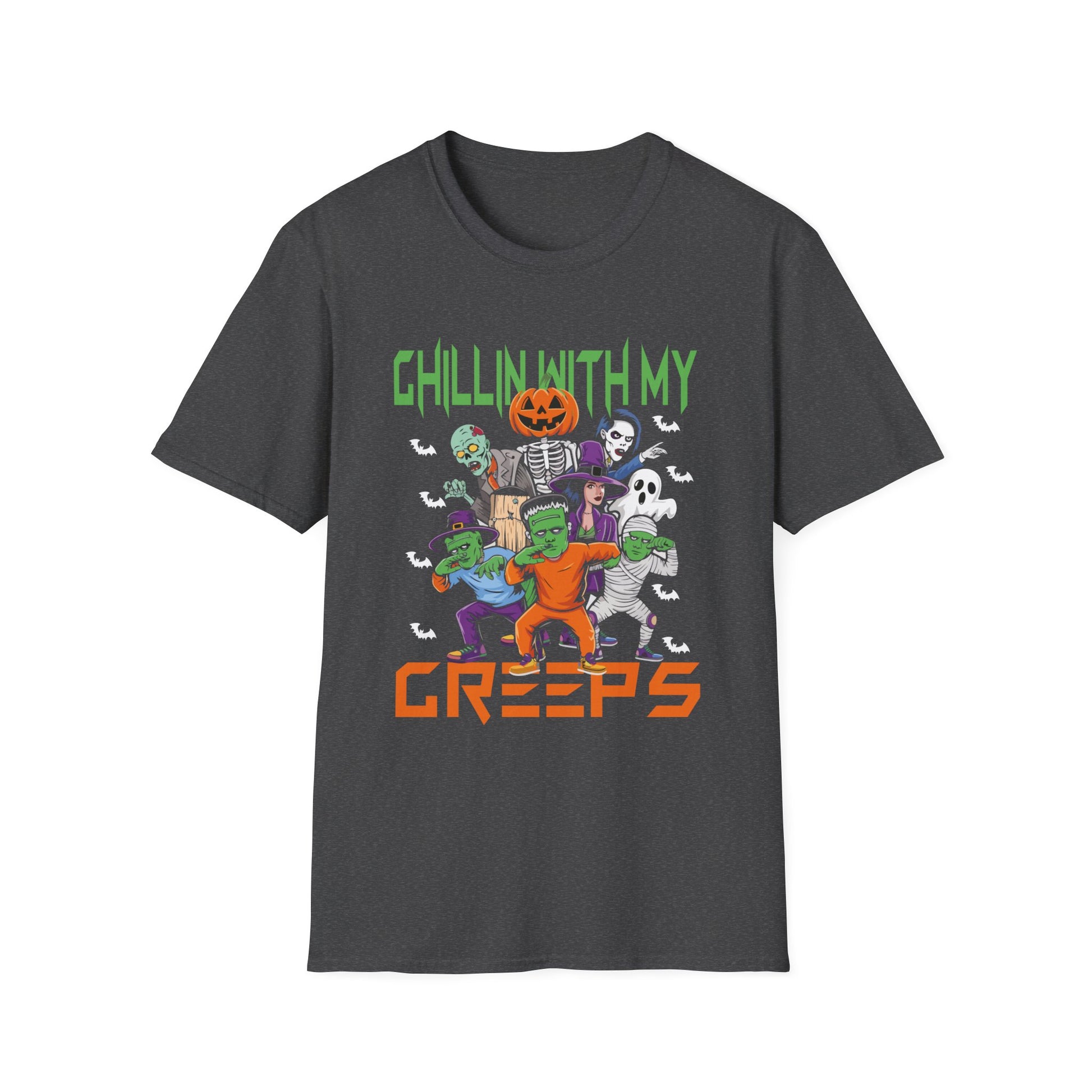 Chilling With My Creeps Halloween- Dancing Ghost Halloween Tee