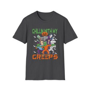 Chilling With My Creeps Halloween- Dancing Ghost Halloween Tee