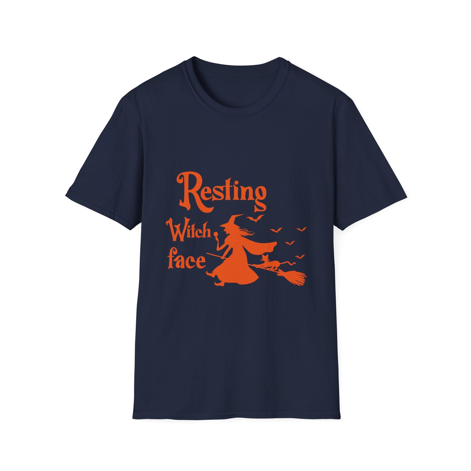 Witch Face Halloween T-Shirt — "Resting Witch Face" Orange Graphic