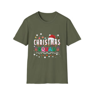 Christmas Squad T-Shirt — Festive Holiday Family Tee with Santa Hat & Ornaments