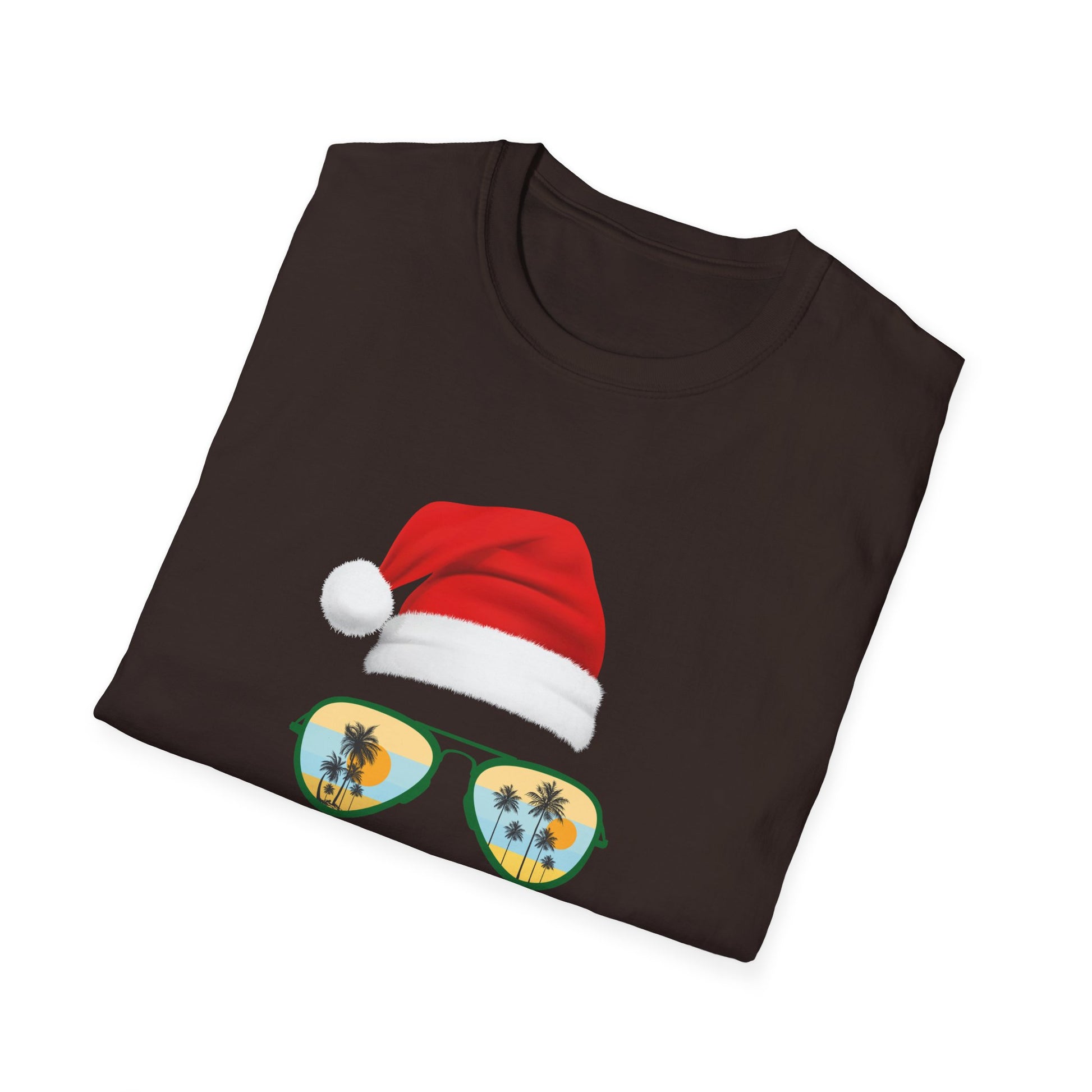 Christmas in July T-Shirt — Santa Hat Sunglasses Holiday Tee