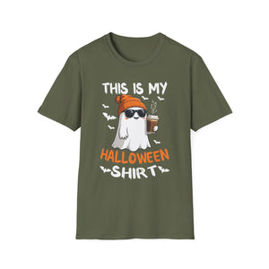 This Is My Halloween Shirt T-Shirt — Cute Ghost Pumpkin Beanie Coffee Tee