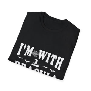 I’m With Dracula T‑Shirt — Funny Halloween Vampire Tee