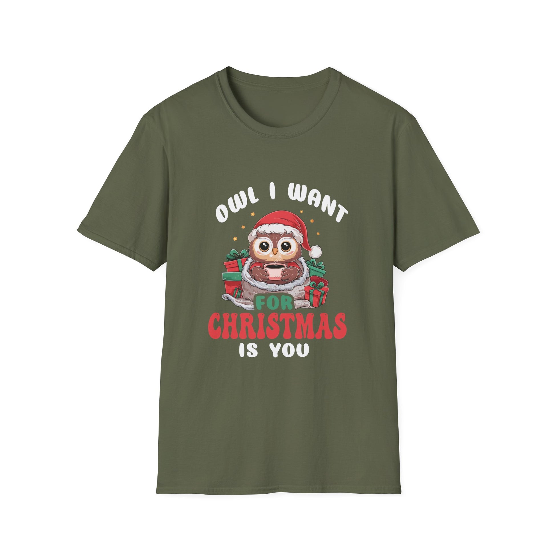 Christmas Owl T-Shirt — "Owl I Want For Christmas Is You" Cute Holiday Graphic Tee