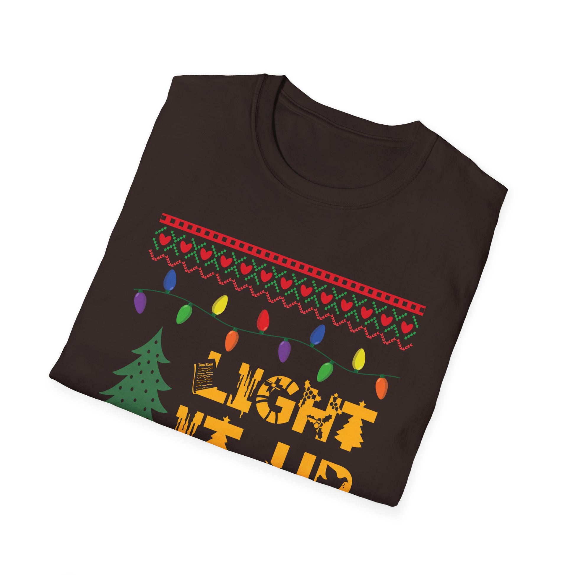 Light It Up Christmas T-Shirt — Holiday Lights & Tree Ugly Sweater Tee